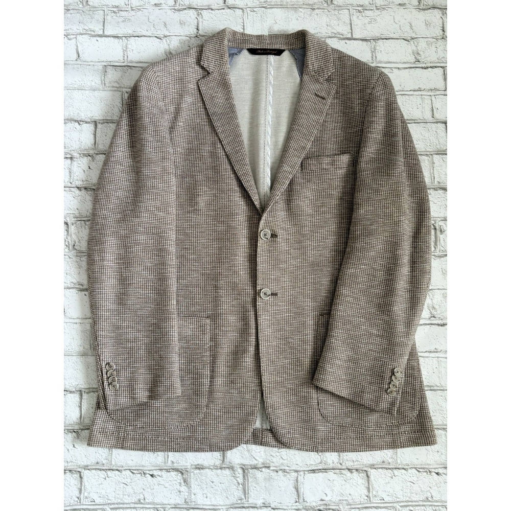 Robert Talbott Marin Classic Fit Textured 2 Button Jacket‎ Large houndstooth